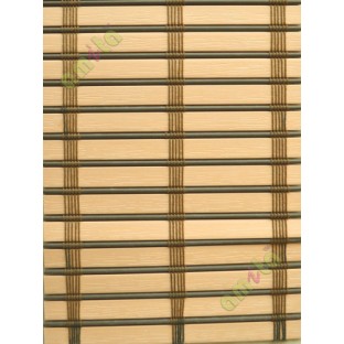 Rollup mechanism peach with brown stick thread stripes PVC blind
